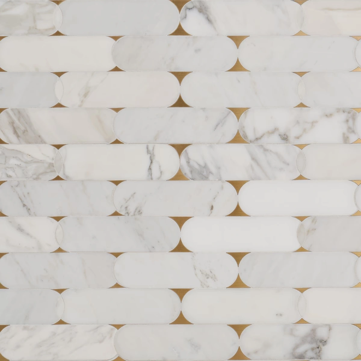 Alanis Calacatta Brass Polished Marble + Brass