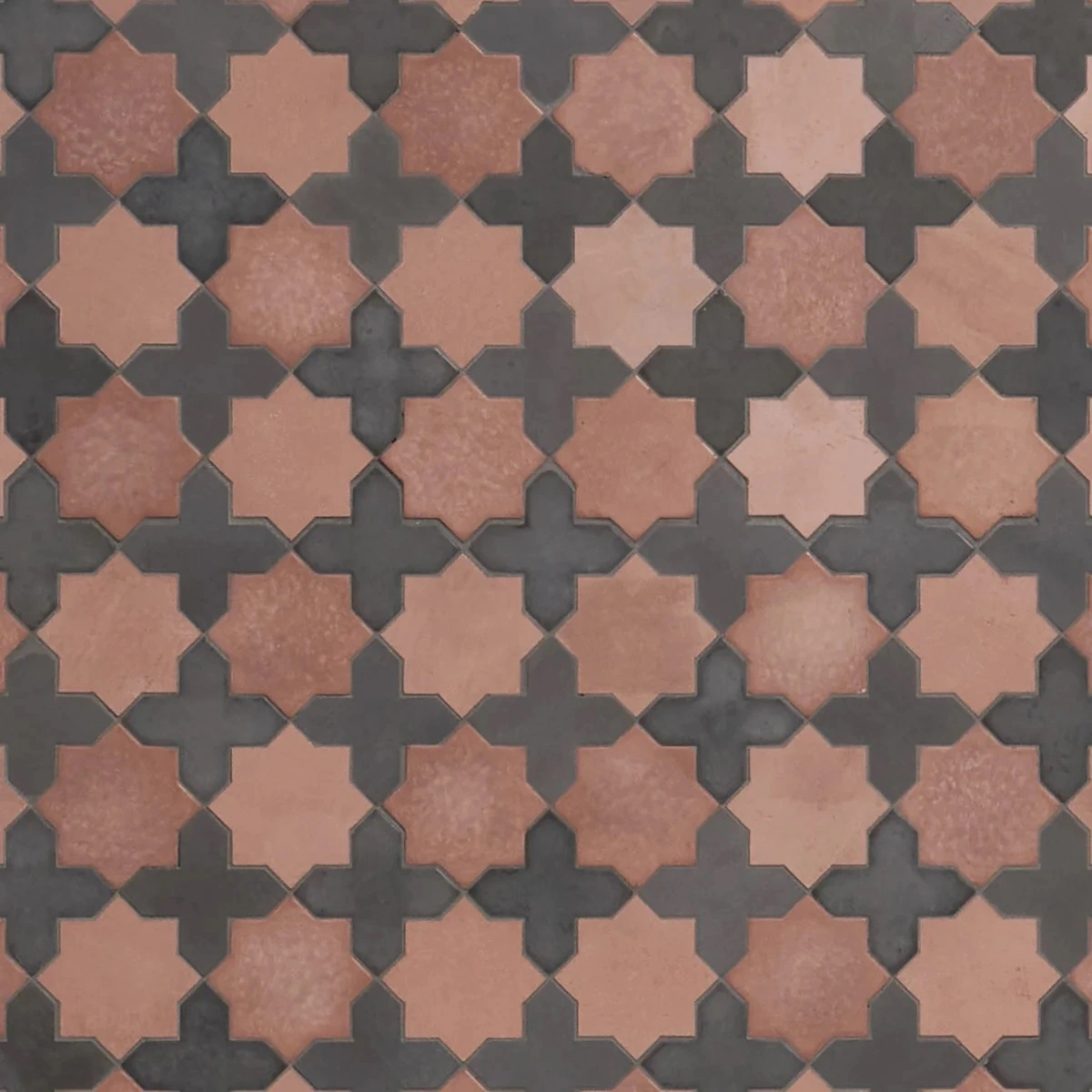 Alpana Mara Terracotta Matte Lava Stone and Cement Mosaic Tile