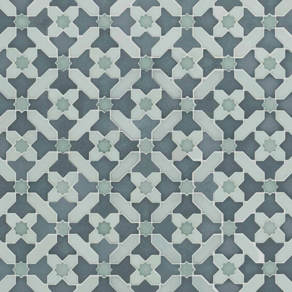 Alpana Safi Ocean Blue Mixed Finish Lava Stone and Cement Mosaic