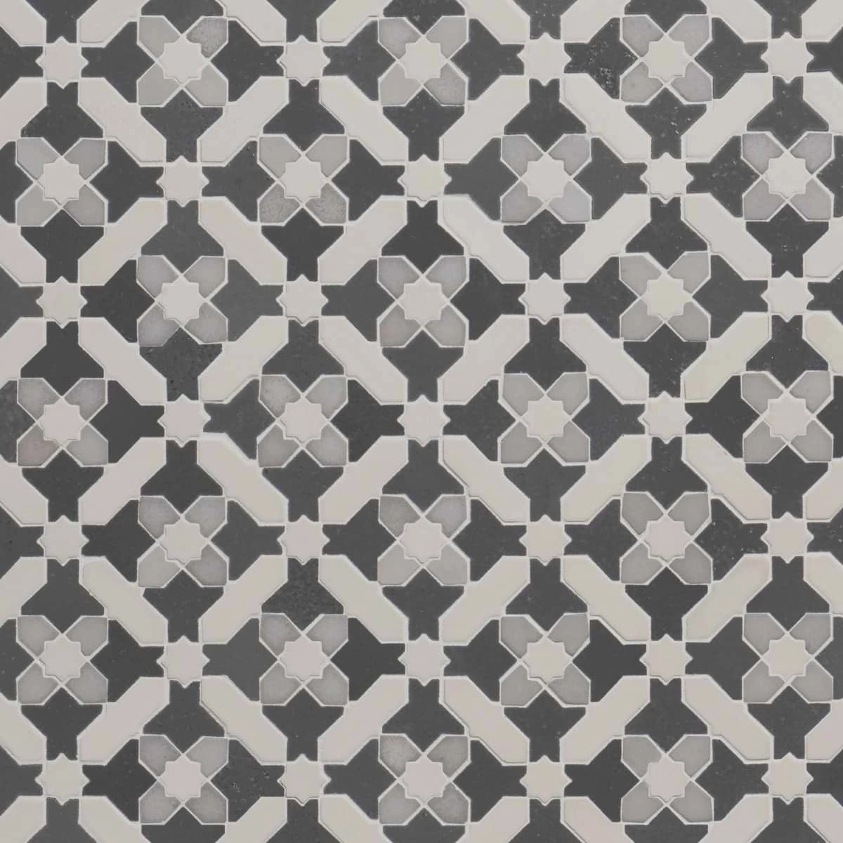 Alpana Safi Cloud Gray Mixed Finish Lava Stone and Cement Mosaic