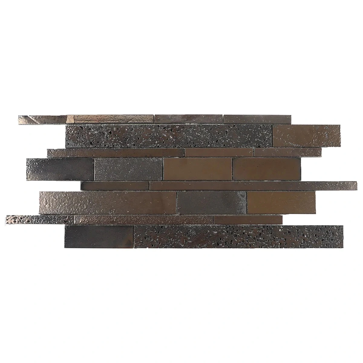 Art Lava Ledger Bronze Polished Lava Stone Mosaic Tile