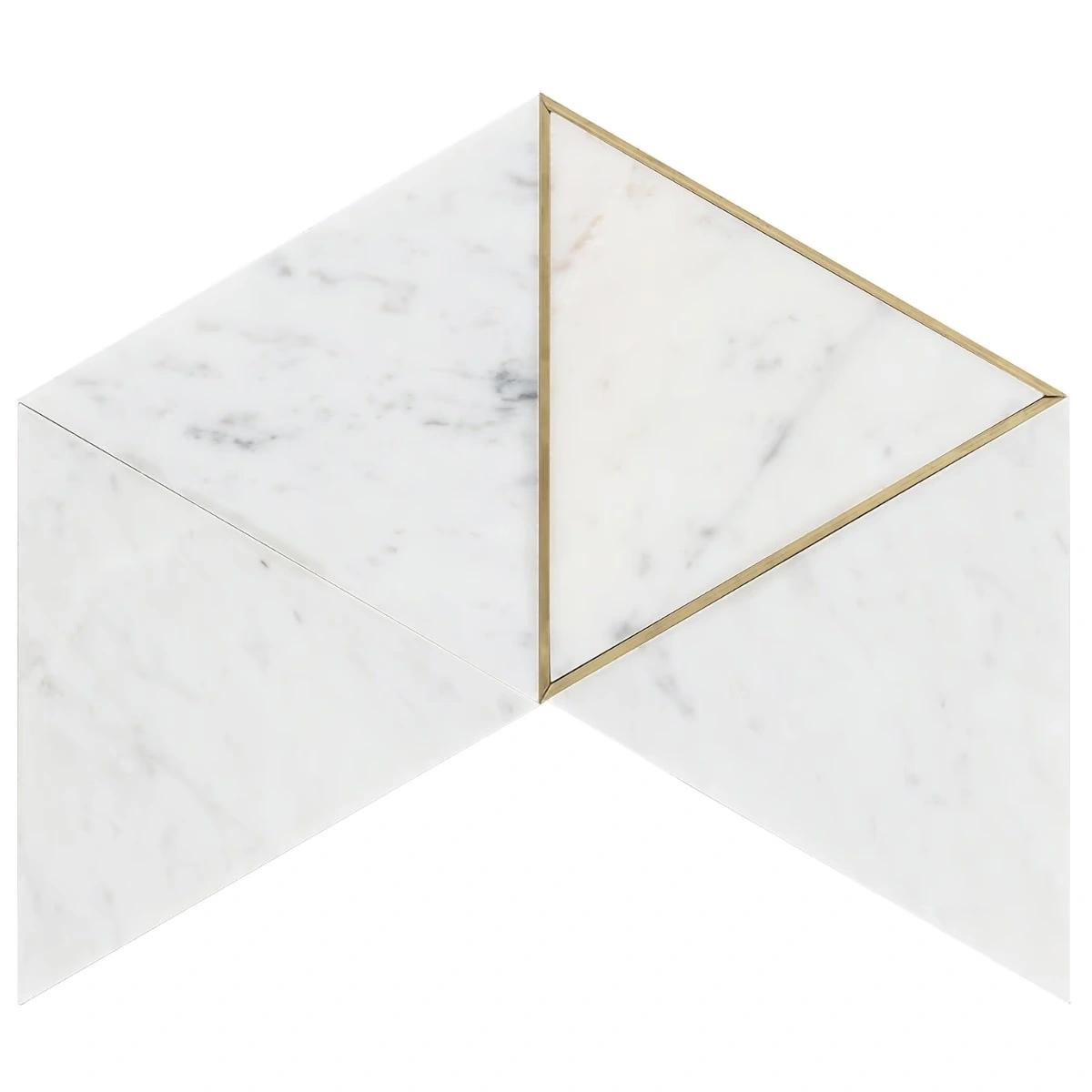 Axil Carrara - White Carrara & Brass Polished Marble + Brass