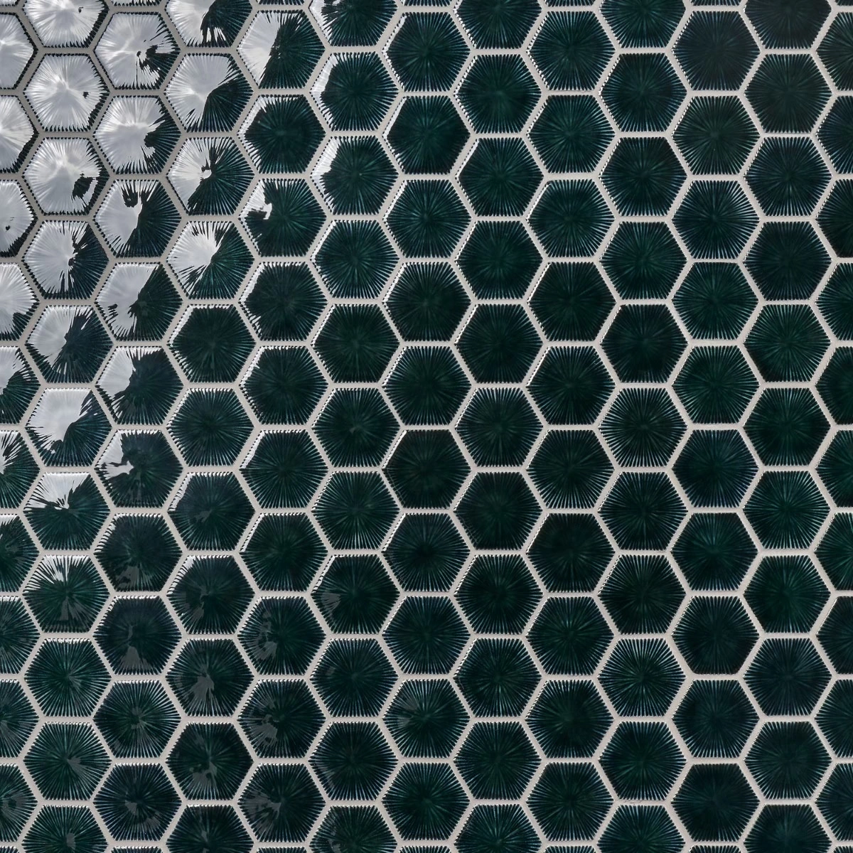 Baroque Glass Midnight Blue 3" Burst Polished Mosaic
