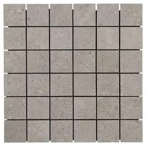 Ages Fumo Light Gray 2x2 Limestone Look Matte Porcelain Mosaic