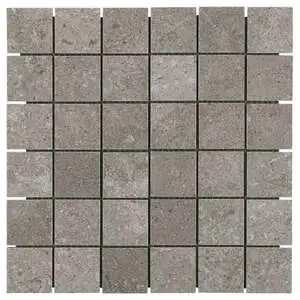 Ages Fossil Dark Gray 2x2 Limestone Look Matte Porcelain Mosaic