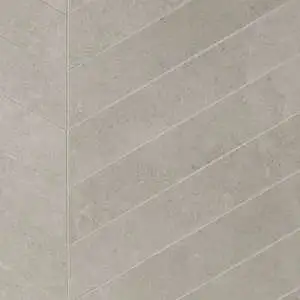 Ages Fumo Light Gray 4x21 Chevron Limestone Look Matte Porcelain