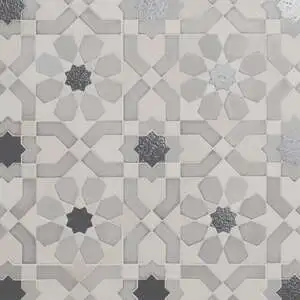 Alpana Fes Cloud Gray Mixed Finish Lava Stone and Cement Mosaic