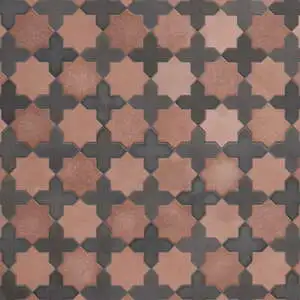 Alpana Mara Terracotta Matte Lava Stone and Cement Mosaic Tile