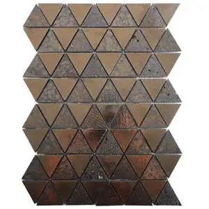 Art Lava Triangles Bronze 2" Polished Lava Stone Mosaic Tile
