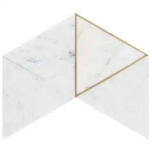 Axil Carrara - White Carrara & Brass Polished Marble + Brass