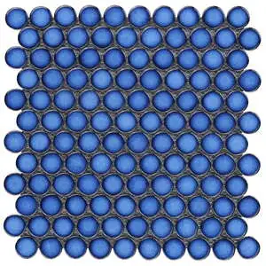 Denim 2.0 Midnight Blue 1" Penny Round Polished Porcelain Mosaic