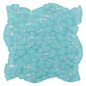 Dolphin Pacific Blue Frosted Matte Glass Mosaic Tile