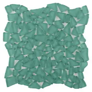 Dolphin Seafoam Green Frosted Matte Glass Mosaic Tile