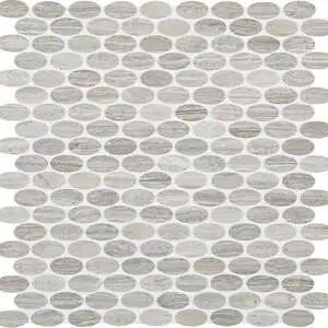 Chenille White Oval