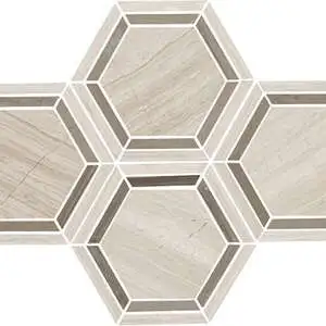 Chenille White Hexagon
