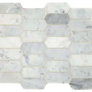 Carrara White Elongated Hexagon