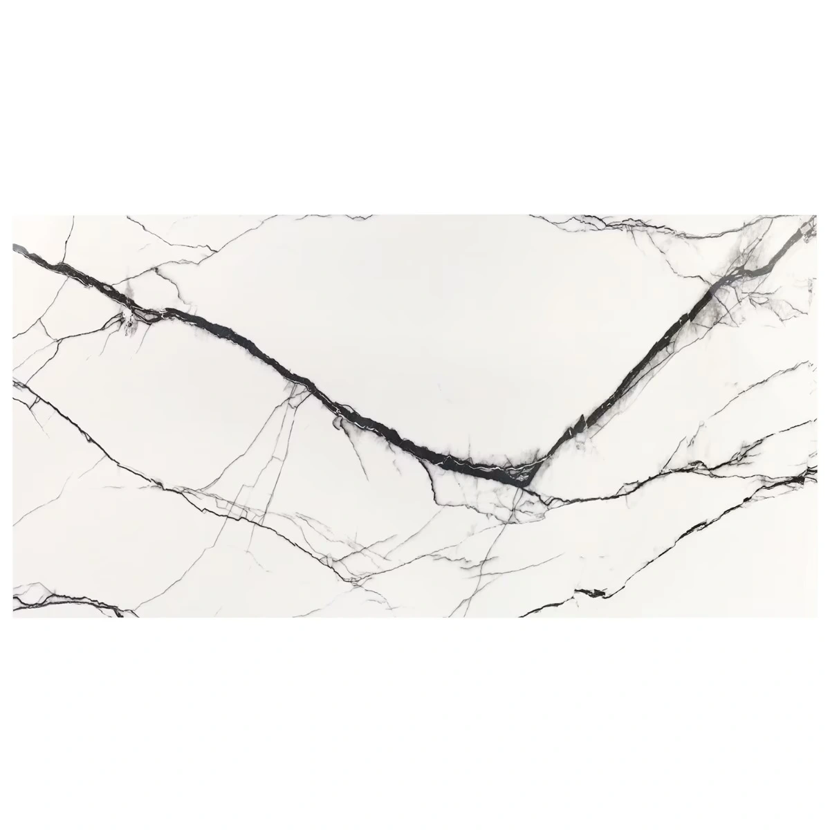 Black + White Breach Polished Porcelain Tile