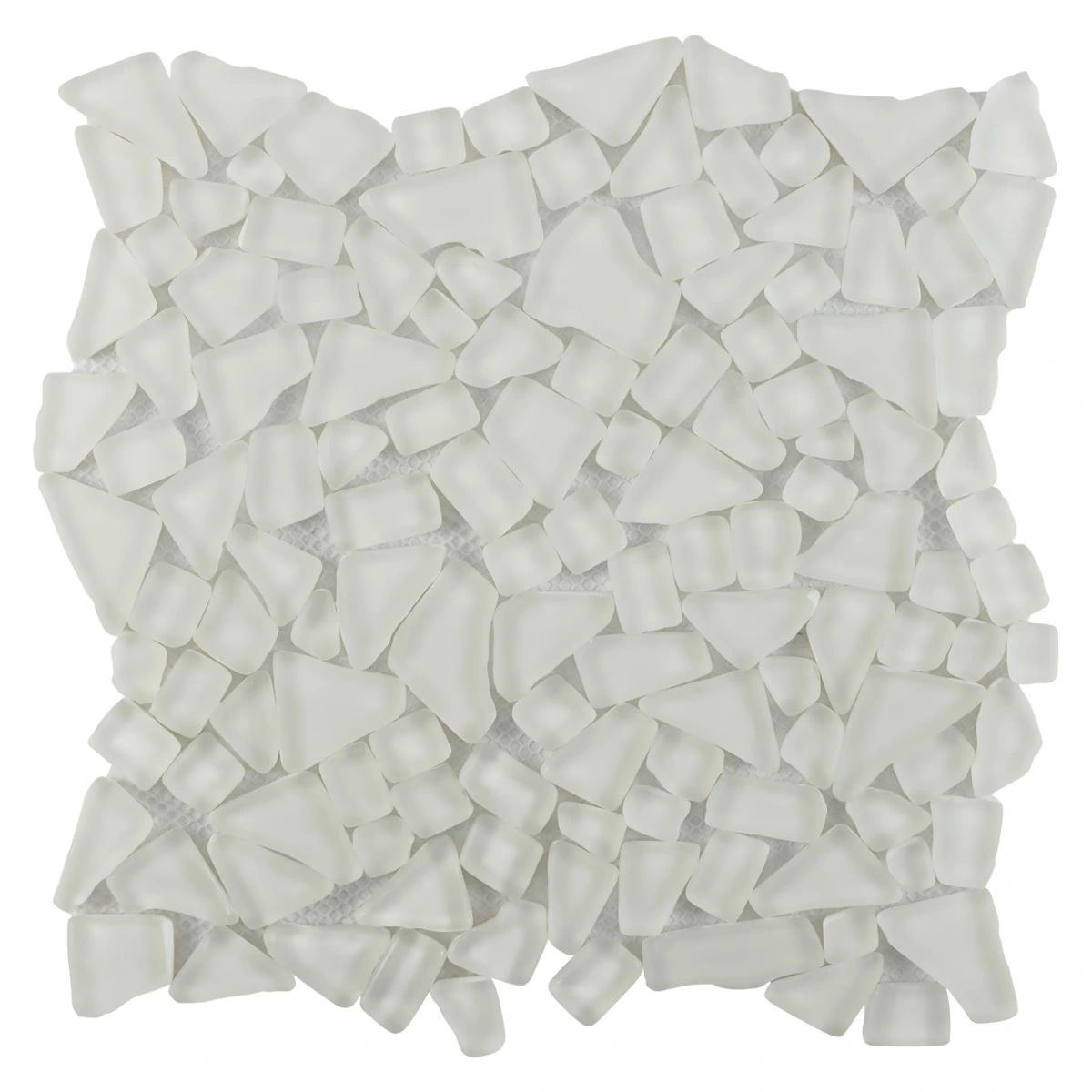Dolphin Arctic White Frosted Matte Glass Mosaic Tile