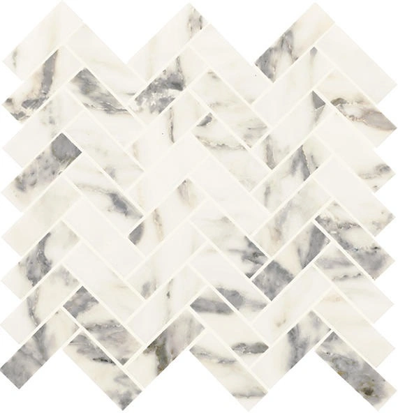 Arabescato Argento Herringbone