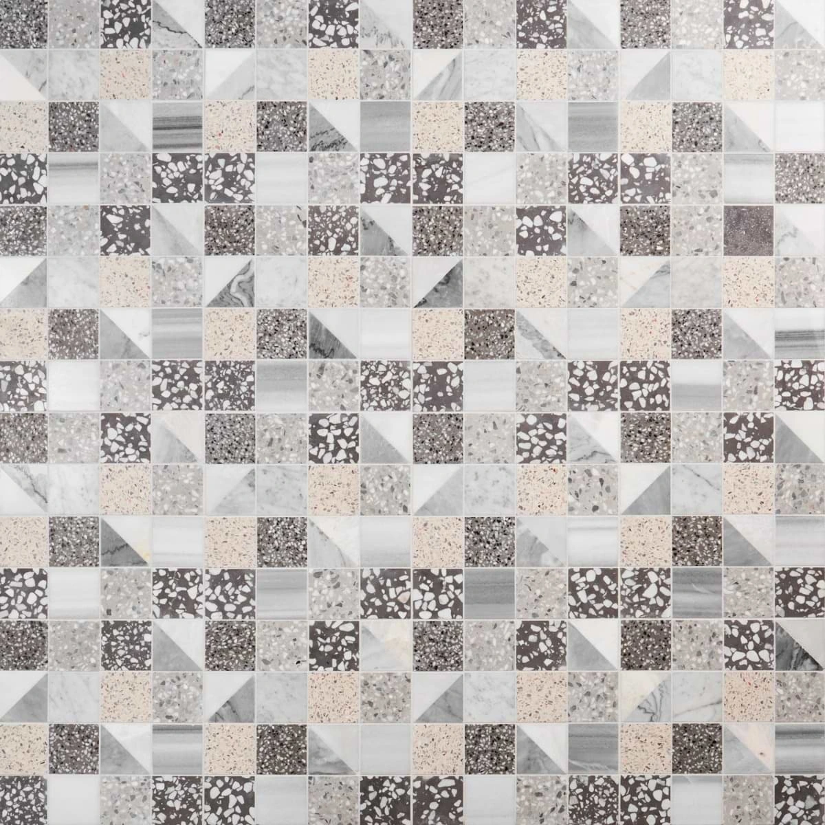 Elizabeth Sutton Terrazzi Dove Mixed Finish Marble + Terrazzo