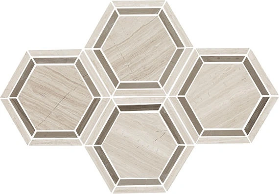 Chenille White Hexagon