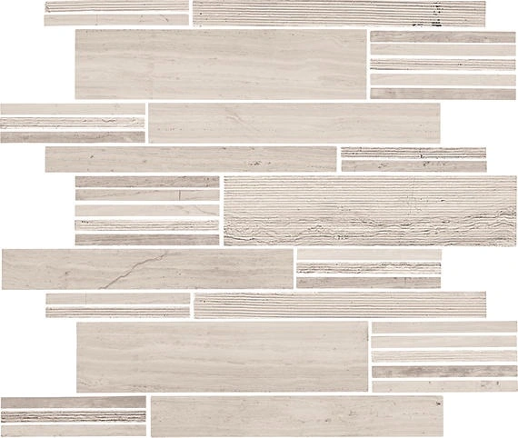 Chenille White Modern Linear