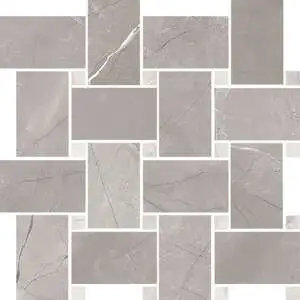 Grey Shine Basketweave Mosaic Polished