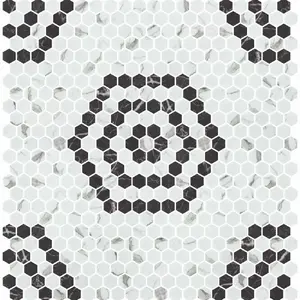 White/Black Large Hex Matte