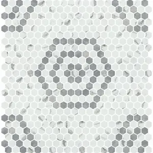 White/Grey Large Hex Matte