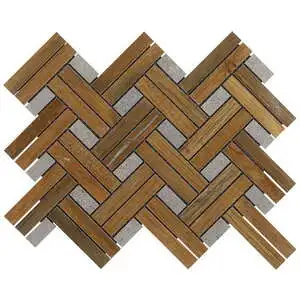 Finity Herringbone Oak Matte Porcelain Wood Look Mosaic Tile