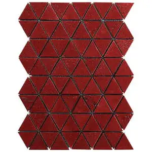Gowanus Red 2" Triangle Glossy Lava Stone Mosaic Tile