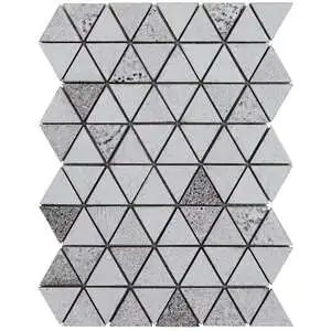 Gowanus White 2" Triangle Glossy Lava Stone Mosaic Tile