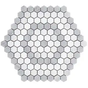 Helios Honeycomb Gray & White Polished Marble