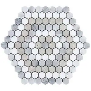 Helios Honeycomb Beige & Gray Polished Marble
