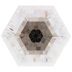 Imogen Saint Laurent Brown 6" Hexagon Marble Micro Mosaic Polish