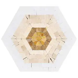 Imogen Multi Color Mix 6" Hexagon Micro Mosaic Polished Marble