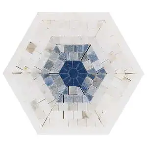 Imogen Azul Blue 6" Hexagon Marble Micro Mosaic Polished Marble