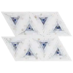 Imogen Azul Blue 5" Triangle Marble Micro Mosaic Polished Marble