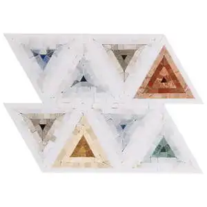 Imogen Multi Color Mix 5" Triangle Micro Mosaic Polished Marble