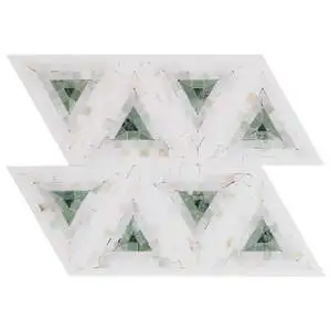 Imogen Verde Green 5" Triangle Marble Micro Mosaic Polished Marb