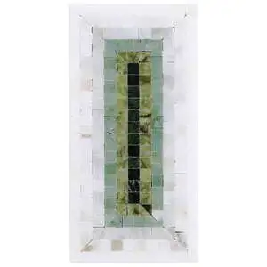 Imogen Verde Green 4x9 Rectangle Marble Micro Mosaic Polished