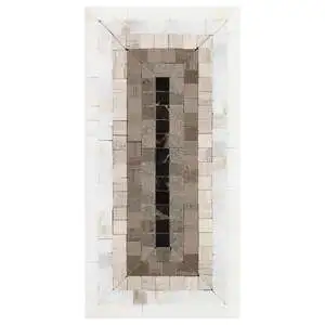 Imogen Saint Laurent Brown 4x9 Rectangle Marble Micro Mosaic