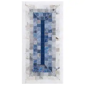Imogen Azul Blue 4x9 Rectangle Marble Micro Mosaic Polished