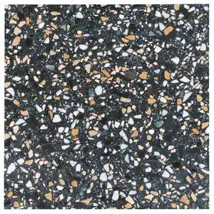 Italy Terrazzo Cava Notte Black 24x24 Honed Marble Tile