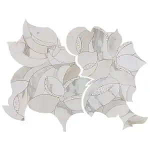 Kendall Calacatta Gold Polished Waterjet Marble Mosaic Tile