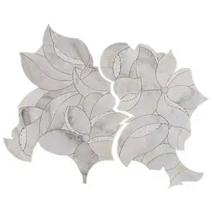 Kendall Andes Gray Polished Waterjet Marble Mosaic Tile