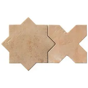 Malta Cotto Brown Matte Star and Cotto Brown Matte Cross 6"
