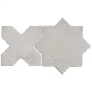 Malta Dove Gray Matte Star and Dove Gray Matte Cross 6"