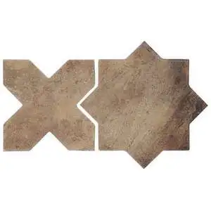 Malta Taupe Matte Star and Taupe Matte Cross 6" Terracotta Look