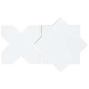 Malta White Polished Star and White Polished Cross 6" Terracotta